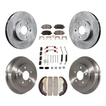 Front Rear Disc Brake Rotors Ceramic Pad & Drum Kit (7Pc) For Chevrolet Cobalt Pontiac G5 K8T-102754