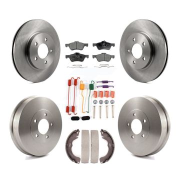 Front Rear Disc Brake Rotors Ceramic Pads And Drum Kit (7Pc) For Mazda Tribute K8T-102766