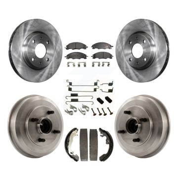 Front Rear Brake Rotor Ceramic Pad & Drum Kit (7Pc) For Ford Focus Wheel Bearing Included K8T-102768