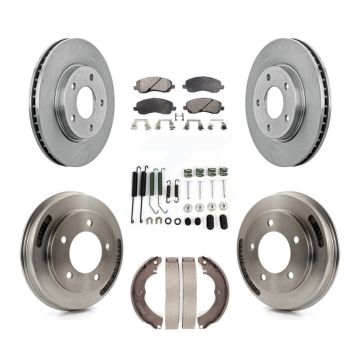 Front Rear Disc Brake Rotors Ceramic Pads And Drum Kit (7Pc) For Mitsubishi Lancer K8T-102789