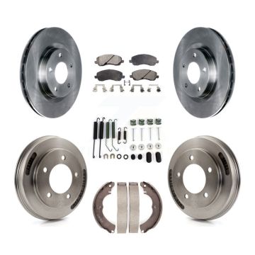 Front Rear Disc Brake Rotor Ceramic Pad And Drum Kit (7Pc) For 2008 Mitsubishi Lancer GTS K8T-102790