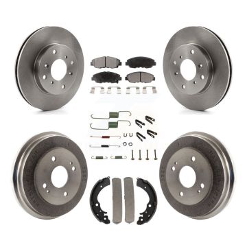 Front Rear Disc Brake Rotors Ceramic Pads And Drum Kit (7Pc) For Honda Accord K8T-102804