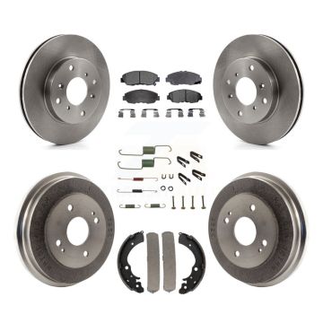 Front Rear Disc Brake Rotors Ceramic Pads And Drum Kit (7Pc) For Honda Accord K8T-102805