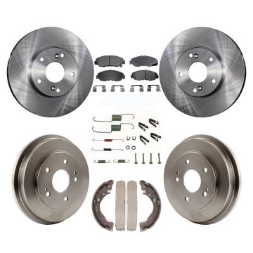 Front Rear Disc Brake Rotors Ceramic Pads And Drum Kit (7Pc) For 2011 Honda Civic GX K8T-102806