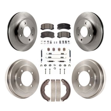 Front Rear Disc Brake Rotors Ceramic Pads And Drum Kit (7Pc) For Mitsubishi Lancer K8T-102810