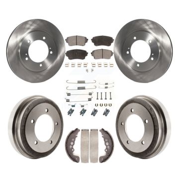 Front Rear Disc Brake Rotors Ceramic Pads And Drum Kit (7Pc) For Suzuki Grand Vitara K8T-102813
