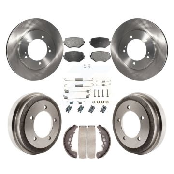 Front Rear Disc Brake Rotors Ceramic Pads And Drum Kit (7Pc) For Suzuki Grand Vitara K8T-102814