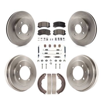 Front Rear Disc Brake Rotors Ceramic Pads And Drum Kit (7Pc) For Mitsubishi Lancer ES K8T-102817