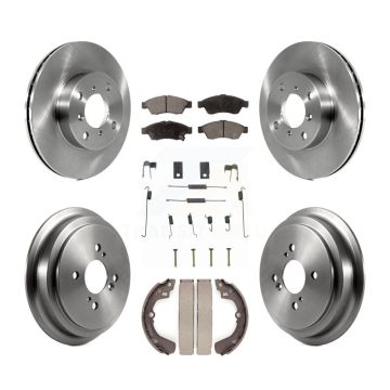 Front Rear Disc Brake Rotors Ceramic Pads And Drum Kit (7Pc) For 2006-2007 Suzuki Aerio K8T-102821