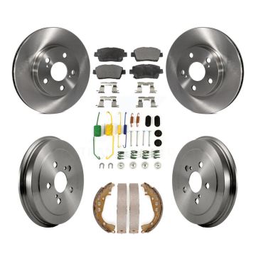 Front Rear Disc Brake Rotors Ceramic Pads And Drum Kit (7Pc) For 2008 Toyota Prius K8T-102825
