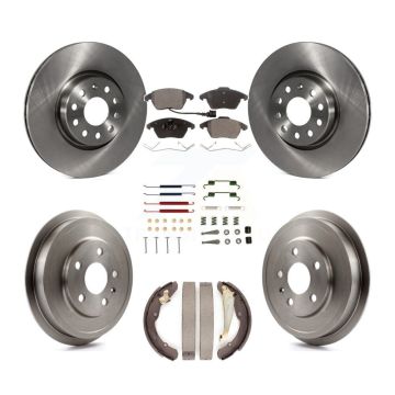 Front Rear Brake Rotor Ceramic Pad & Drum Kit (7Pc) For Volkswagen Jetta rear brakes K8T-102826
