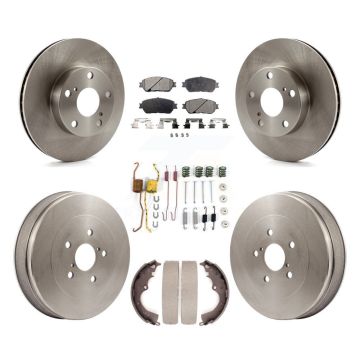 Front Rear Brake Rotor Ceramic Pad And Drum Kit (7Pc) For Toyota Tacoma With 5 Lug Wheels K8T-102828