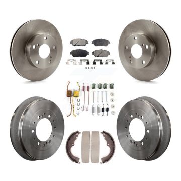 Front Rear Brake Rotor Ceramic Pad Drum Kit (7Pc) For Toyota Tacoma 4WD With 5 Lug Wheels K8T-102829