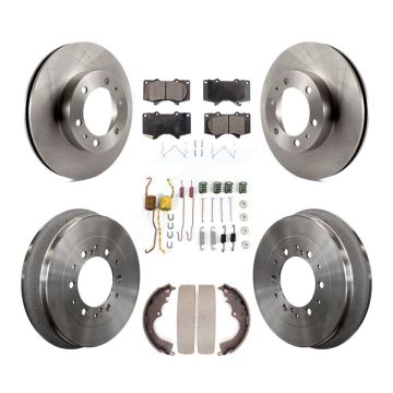 Front Rear Disc Brake Rotors Ceramic Pads And Drum Kit (7Pc) For Toyota Tacoma K8T-102834