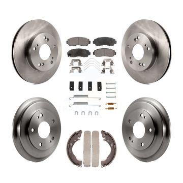 Front Rear Disc Brake Rotors Ceramic Pads And Drum Kit (7Pc) For Honda Civic K8T-102836