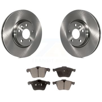 Front Disc Brake Rotor Ceramic Pad Kit For 2008 Volvo V70 With 300mm Diameter K8T-102842