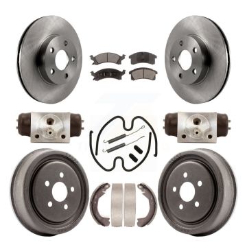 Front Rear Disc Brake Rotors Ceramic Pads And Drum Kit (9Pc) For Chevrolet Cavalier K8T-102899