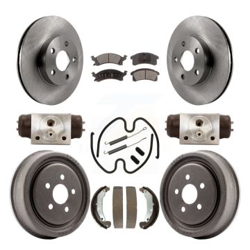 Front Rear Brake Rotors Ceramic Pad Drum Kit (9Pc) For Pontiac Sunfire Chevrolet Cavalier K8T-102900