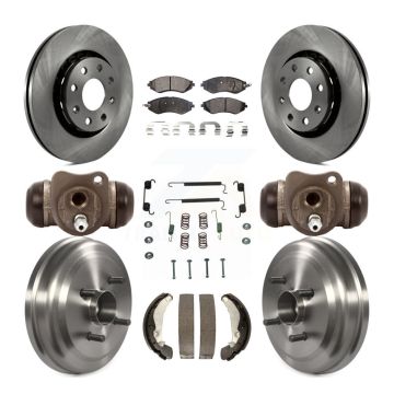 Front Rear Brake Rotor Ceramic Pad & Drum Kit (9Pc) For Chevrolet Aveo Pontiac Aveo5 Wave K8T-102903
