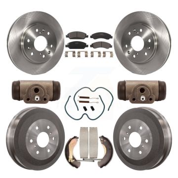 Front Rear Brake Rotor Ceramic Pad Drum Kit (9Pc) For Chevrolet Silverado 1500 GMC Sierra K8T-102905