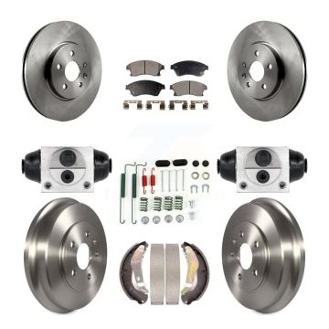 Front Rear Disc Brake Rotor Ceramic Pad & Drum Kit (9Pc) For 2013-2014 Chevrolet Sonic RS K8T-102912