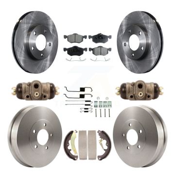 Front Rear Brake Rotors Ceramic Pad & Drum Kit (9Pc) For 2007 Ford Escape Mercury Mariner K8T-102914