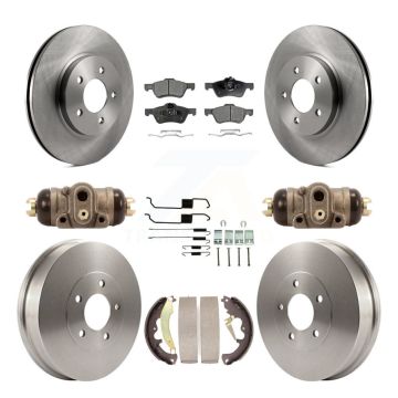 Front Rear Brake Rotors Ceramic Pad & Drum Kit (9Pc) For 2007 Ford Escape Mercury Mariner K8T-102916