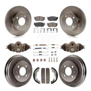 Front Rear Brake Rotor Ceramic Pad And Drum Kit (9Pc) For 2006 Hyundai Accent To 09 30 05 K8T-102934