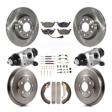 Front Rear Brake Rotor Ceramic Pad & Drum Kit (9Pc) For Volkswagen Jetta rear brakes K8T-102940