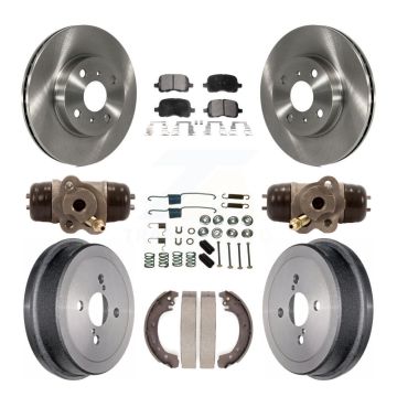 Front Rear Brake Rotor Ceramic Pad & Drum Kit (9Pc) For Toyota Corolla Non-ABS From 04 02 K8T-102945