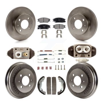 Front Rear Disc Brake Rotors Ceramic Pads And Drum Kit (9Pc) For 2003-2005 Hyundai Accent K8T-102971
