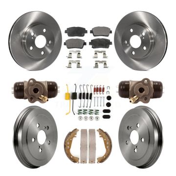 Front Rear Disc Brake Rotors Ceramic Pads And Drum Kit (9Pc) For 2004-2007 Toyota Prius K8T-102972