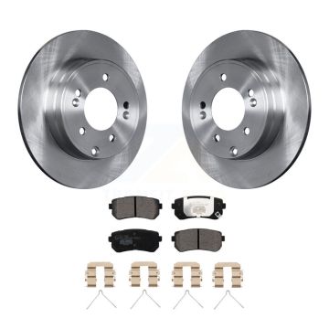 Rear Brake Rotors Ceramic Pad Kit For Hyundai Sonata Kia Optima With Manual Parking K8T-102979