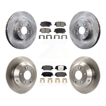 Front Rear Brake Rotors & Ceramic Pad Kit For 14-15 Kia Sorento With Red Painted Calipers K8T-103019