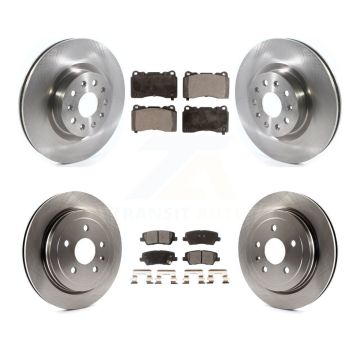 Front Rear Disc Brake Rotors And Ceramic Pad Kit For Cadillac CTS With 18" Factory Wheels K8T-103077