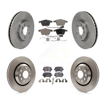 Front Rear Brake Rotors Ceramic Pad Kit For Volkswagen CC With 340mm Diameter Rotor K8T-103118