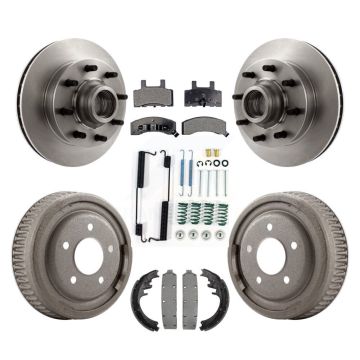 Front Rear Disc Brake Rotor Hub Ceramic Pad & Drum Kit (7Pc) For Chevrolet C1500 Suburban K8T-103178