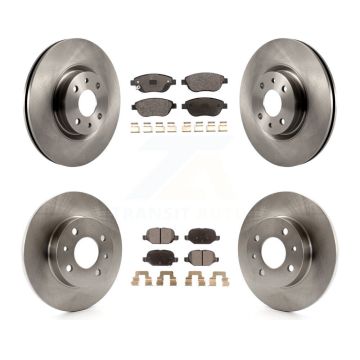 Front Rear Brake Rotors & Ceramic Pad Kit For 12-13 Fiat 500 Turbocharged with GAS engine K8T-103234