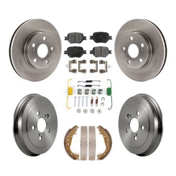 Front Rear Disc Brake Rotors Ceramic Pads And Drum Kit (7Pc) For 2001 Toyota Celica GT K8T-103251
