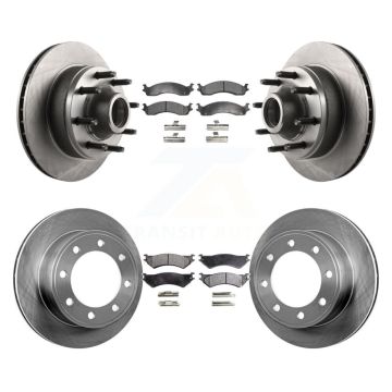 Front Rear Brake Rotor And Ceramic Pad Kit For Ford E-350 Super Duty E-250 Econoline Club K8T-103327