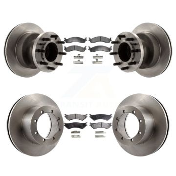 Front Rear Disc Brake Rotors And Ceramic Pads Kit For Ford E-350 Super Duty K8T-103328