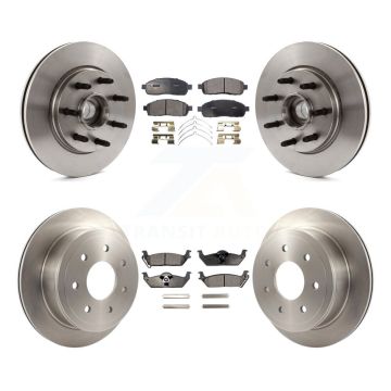 Front Rear Disc Brake Rotors And Ceramic Pads Kit For Ford F-150 Lincoln Mark LT RWD K8T-103351