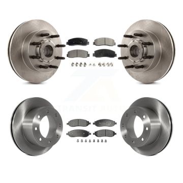 Front Rear Disc Brake Rotor Ceramic Pad Kit For 2005-2007 Ford F-350 Super Duty F-250 RWD K8T-103353