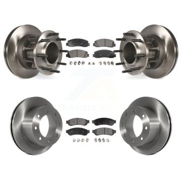 Front Rear Brake Rotors & Ceramic Pad Kit For Ford F-250 Super Duty With Dual Wheels K8T-103361