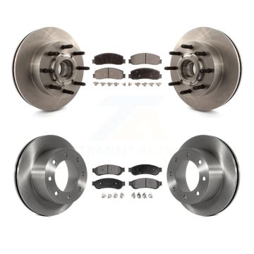 Front Rear Disc Brake Rotors And Ceramic Pads Kit For Ford F-250 Super Duty F-350 RWD K8T-103364