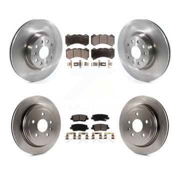 Front Rear Brake Rotor Ceramic Pad Kit For 16 Cadillac CTS Vsport/Vsport Premium with RWD K8T-103439