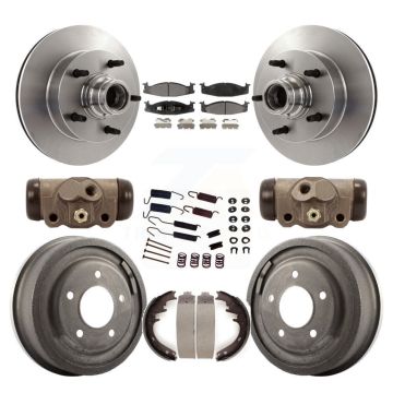 Front Rear Disc Brake Rotor Ceramic Pad And Drum Kit (9Pc) For Ford F-150 E-150 Econoline K8T-103479