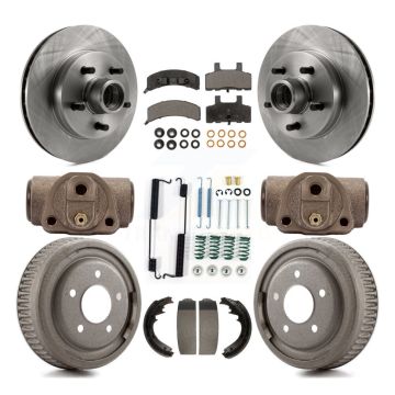 Front Rear Brake Rotor Ceramic Pad Drum Kit (9Pc) For Chevrolet C1500 Suburban GAS engine K8T-103487