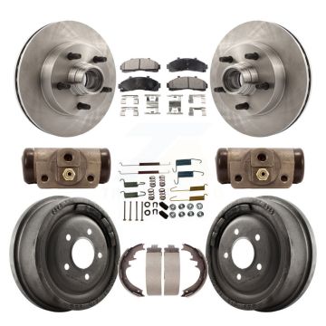 Front Rear Brake Rotors Ceramic Pad Drum Kit (9Pc) For Mazda B4000 With 10" Diameter K8T-103494
