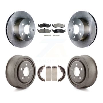 Front Rear Disc Brake Rotors Ceramic Pads And Drum Kit For Jeep TJ K8T-103517